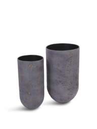 Libra Interiors Volcano Set Of Two Planters in Blue, Size 50x29x29 - thumbnail 1