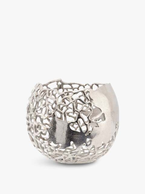 Libra Interiors Apo Coral Spherical Vase in Silver