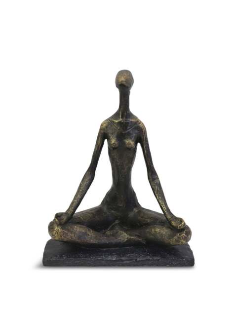 Libra Interiors Yoga Pose Sculpture in Bronze, Size 26x21x13 - image 1