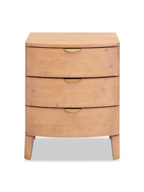 Barker and Stonehouse Halstatt Reclaimed Wood 3 Drawer Wide Bedside Table in Brown
