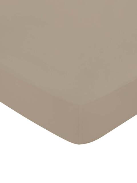 Bedeck of Belfast Fine Linens 400 Thread Count Sateen Fitted Sheet Brown in Truffle, Cotton, Size Single - image 1