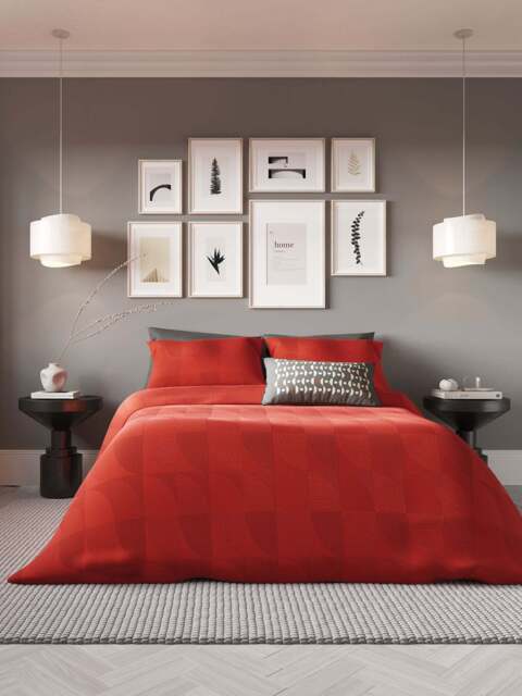 Helena Springfield Axel Modern Pattern Duvet Cover Collection in Scarlet, Size Double - image 1