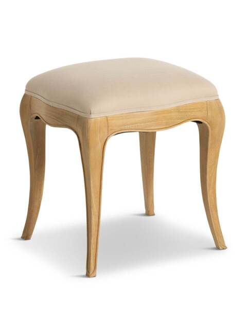 Barker and Stonehouse Cecile Light Wood French Style Upholstered Stool in Neutral - image 1