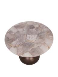 Libra Interiors Bosworth Smokey Quartz Side Table 60Cm in Grey, Size 47x60x60 - thumbnail 4