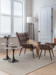 Libra Interiors Bosworth Smokey Quartz Side Table 60Cm in Grey, Size 47x60x60 - thumbnail 3