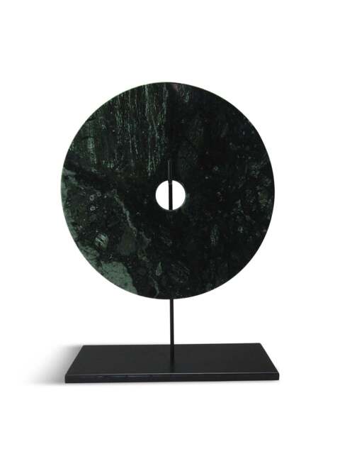 Libra Interiors Marble Decorative Object Iron Matt B in Green Black, Size 30x10x41cm