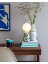 Heal's Confetti Table Lamp Turquoise Small in Blue, Glass, Size 12x10x10 - thumbnail 3