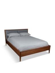 Heal's Lars King Bed / Walnut in Grey, Size 161x215x99