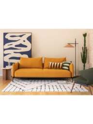 Heal's Otto Sofa Bed Boucle in Ochre, Metal - thumbnail 3
