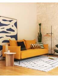 Heal's Otto Sofa Bed Boucle in Ochre, Metal - thumbnail 2