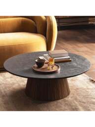 Barker and Stonehouse Trinidad Reclaimed Teak Wood Large Round Coffee Table in Brown - thumbnail 2
