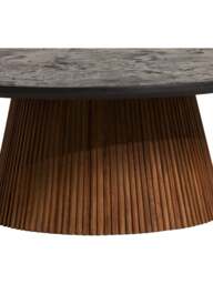 Barker and Stonehouse Trinidad Reclaimed Teak Wood Large Round Coffee Table in Brown - thumbnail 4