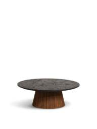 Barker and Stonehouse Trinidad Reclaimed Teak Wood Large Round Coffee Table in Brown