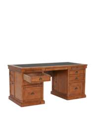 Barker and Stonehouse Villiers Reclaimed Wood Double Pedestal Desk in Reclaimed Pine - thumbnail 4