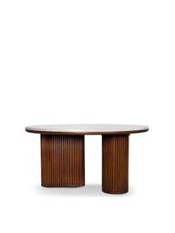 Libra Interiors Whitwell Round Coffee Table in Grey/Brown, Size H45xW90xD9 - thumbnail 1