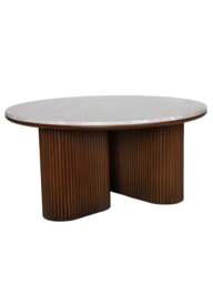 Libra Interiors Whitwell Round Coffee Table in Grey/Brown, Size H45xW90xD9 - thumbnail 3