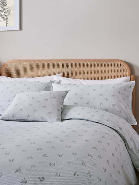 Murmur Thalia Cover Set in Mourne Green, Cotton/Linen, Size Double