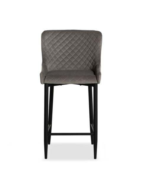Barker and Stonehouse Rivington Velvet Quilted Counter Stool in Grey - image 1