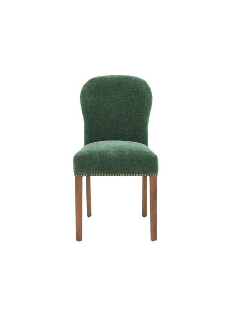 Barker and Stonehouse Gable Green Fabric Dining Chair With Dark Legs in Neutral - image 1
