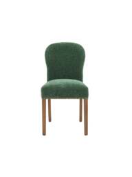 Barker and Stonehouse Gable Green Fabric Dining Chair With Dark Legs in Neutral - thumbnail 1