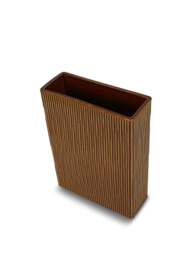 Libra Interiors Elk Square Glazed Vase Terracotta in Brown