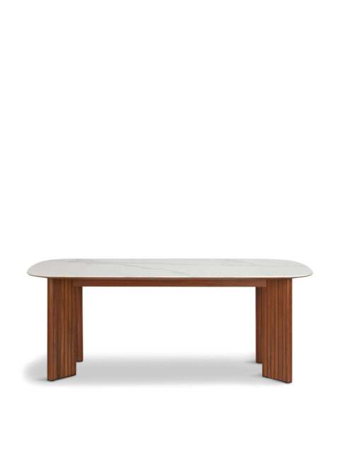 Heal's Riga Dining Table White in Walnut/White, Ceramic, Size 75x202x104 - image 1