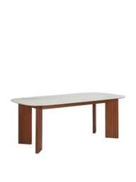 Heal's Riga Dining Table White in Walnut/White, Ceramic, Size 75x202x104 - thumbnail 2