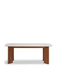 Heal's Riga Dining Table White in Walnut/White, Ceramic, Size 75x202x104 - thumbnail 1