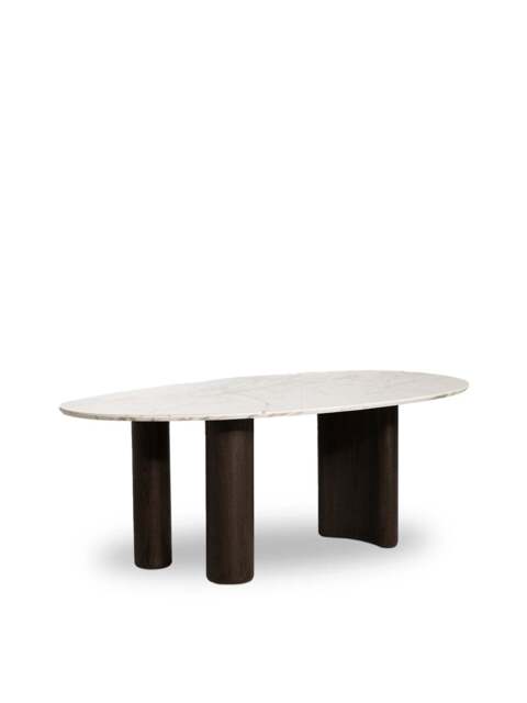 Barker and Stonehouse Nord Marble Effect Dining Table in White - image 1