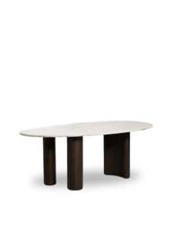 Barker and Stonehouse Nord Marble Effect Dining Table in White - thumbnail 1