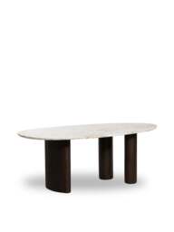 Barker and Stonehouse Nord Marble Effect Dining Table in White - thumbnail 3