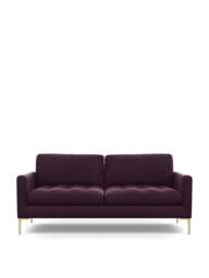 Heal's Eton 3-Seater Sofa Velvet Grape Brass Feet in Purple, Cotton