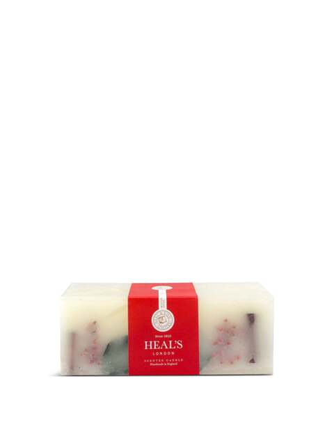 Heal's Winter Spice Brick Candle With Botanicals in White