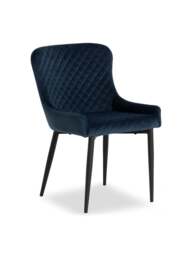 Barker and Stonehouse Rivington Velvet Dining Chair in Blue - thumbnail 1