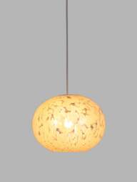 Heal's Speckled Easyfit Pendant in White, Glass, Size 23.4x30x30 - thumbnail 2
