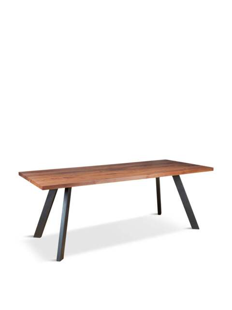 Heal's Madrid Table Walnut Straight Edge in Brown, Size 200x100x76