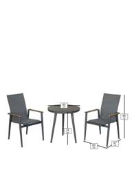 Bramblecrest Sofia Garden Bistro Set Anthracite - thumbnail 3