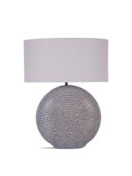 Libra Interiors Lugo Ceramic Table Lamp Grey in Grey White, Size 50x26x65 - thumbnail 1