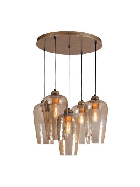 Libra Interiors Belgrove 5 Light Cluster Pendant in brown - image 1
