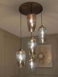 Libra Interiors Belgrove 5 Light Cluster Pendant in brown - thumbnail 2