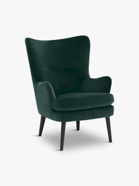 Barker and Stonehouse Marcy Velvet Chair, Emerald in Green
