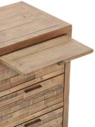 Barker and Stonehouse Charlie Reclaimed Wood 3 Drawer Bedside Table in Reclaimed Oakland Finish - thumbnail 5