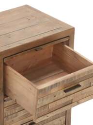 Barker and Stonehouse Charlie Reclaimed Wood 3 Drawer Bedside Table in Reclaimed Oakland Finish - thumbnail 4