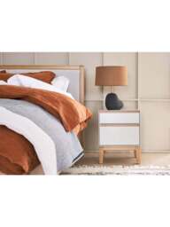 Heal's Lars Bedside Table Cashmere And Oak in White, Size 40x35x52 - thumbnail 2