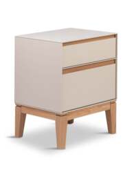 Heal's Lars Bedside Table Cashmere And Oak in White, Size 40x35x52 - thumbnail 4
