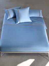 BOSS Home B Linea Fitted Sheet Blue Horizon in Blue - Horizon, Size Single - thumbnail 2
