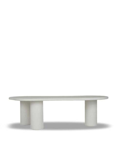 Barker and Stonehouse Capella Faux Stone Oval Coffee Table in White
