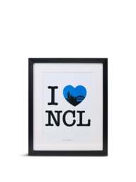 Lines Behind I Love Ncl Framed Art Print A3, Wood/Metal