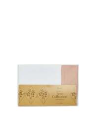 Fenwick at Home Tyne Collection Square Oxford Pillowcase Pink in White/Blush, Cotton/Linen, Size Sq. Oxford