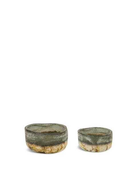 Nkuku Janka Glass Tealights (Set Of 2) in Grey